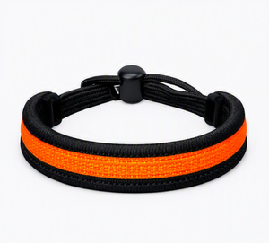 Bracelet de poignet en nylon réglable sur mesure, noir avec bande orange, cordon de sécurité pour raquette de padel, léger et durable - Product Image 4