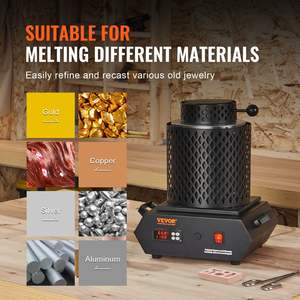 Horno Eléctrico Digital para Fundir Oro de 1350W, Temperatura Máxima de 2102 Grados Fahrenheit, para Plata, Aluminio, Cobre, 1kg, Horno Industrial - Product Image 6