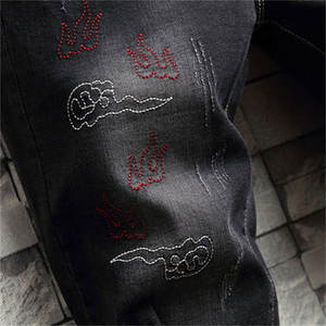 กางเกงยีนส์ขาสั้นผู้ชายดีไซน์โดดเด่นสไตล์ไฮสตรีทคุณภาพสูงรุ่นใหม่ล่าสุดสำหรับฤดูร้อน - Product Image 2