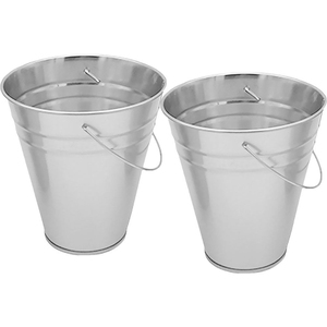 Cubos de Metal Galvanizado Pequeños al por Mayor con Asas, Cubos de Acero para Decoraciones de Fiestas y Bodas, Mini Cubo para Hielo y Suministros para Manualidades - Product Image 1