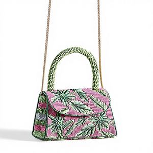 Mini sac à main perlé fait main avec broderie florale, pochette de soirée de luxe pour femme, cadeau - Product Image 2