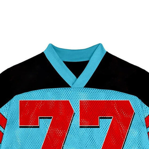 Cropped Oversized Vintage Streetwear Sports Retro American Boxy Mesh <b>T</b>-<b>Shirt</b> Wholesale Retro American Football Jerseys for Adult - Product Image 4