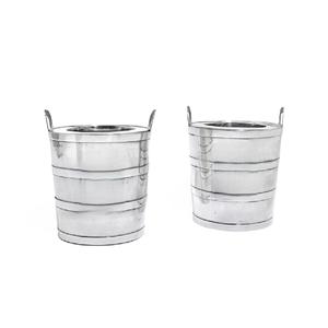 Juego de 2 cubiteras de aluminio de alta calidad con acabado plateado para hielo, champán, vino y cerveza. - Product Image 1