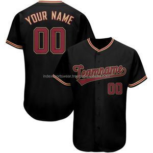 Custom Baseball Jersey <b>Maroon</b> Short Sleeve V-Neck Breathable Polyester Men's Adult All Seasons Printed Team Name Number - Product Image 2
