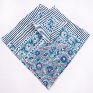 Cotton Blue Floral Bandana Square Scarf Multifunctional <b>Head</b> <b>Wrap</b> Summer Breathable Lightweight Casual Boho Accessory - Product Image 5