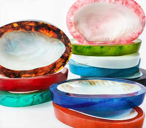 Cuenco de nácar de resina epoxi moderno Artículo de regalo de decoración artesanal única para el hogar - Product Image 4