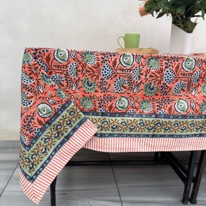 Handmade Cotton Floral Classic Tablecloth <b>Runner</b>/Napkins/Placemat Eco-Friendly Customizable Washable Durable Dinner <b>Table</b> Cover - Product Image 4