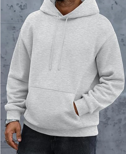 Sweat à capuche pour homme en tissu polaire 100% coton, couleur unie, hiver, poids lourd, surdimensionné, imprimé sur mesure avec service OEM - Product Image 3