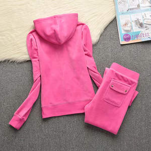 Conjunto de 2 Piezas para Mujer, Primavera-Otoño, Casual, Cuello Redondo, Manga Larga, Sudadera con Capucha, Pantalones Deportivos de Cintura Alta, Ropa Deportiva para Mujer - Product Image 2