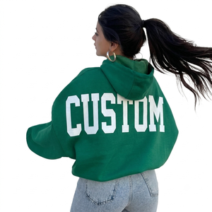 Y2K <b>Drop</b> Shoulder Oversized Cotton Fleece <b>Back</b> Big Print Streetwear Hoodie Private Label Custom Logo Hoodies OEM Manufacturer - Product Image 2