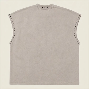 Débardeur Homme Oversize Personnalisé avec Imprimé Graphique Strass 100% Coton Sans Manches T-shirt Premium Streetwear OEM ODM Vente en Gros - Product Image 2