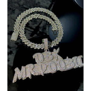 Luxury <b>Custom</b> Double Layer Letter Pendant Personalized <b>Name</b> <b>Necklace</b> Hip Hop Jewelry Personalized Graffiti <b>Name</b> Pendant - Product Image 2