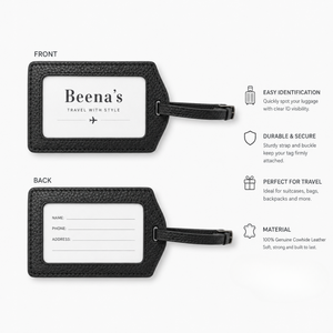 Étiquettes de bagages personnalisées en cuir véritable avec insert pour carte, style tendance, option logo pour accessoires de voyage - Product Image 5