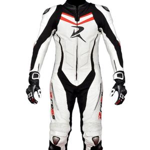 Combinaison de course de moto en cuir coupe-vent personnalisée pour hommes - Couleur et logo personnalisables - Product Image 1