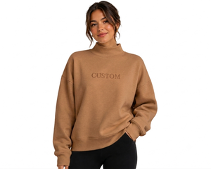 Pull oversize à col montant pour femme – L'indispensable élégant pour une garde-robe raffinée – Confort et style avant-gardistes – Vente directe usine - Product Image 1