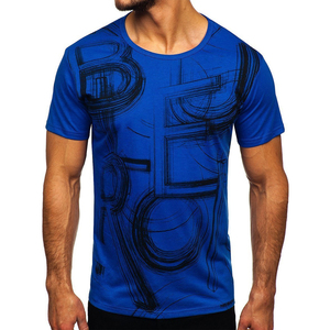 T-shirts personnalisés pour hommes avec logo imprimé par sublimation, motif uni, 100% coton, respirant, séchage rapide, écologique, service OEM - Product Image 1