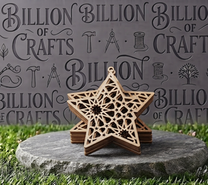 Artesanía Colgante de Madera con Grabado Láser Personalizado de Luna y Estrella, Decoración Musulmana para el Hogar, Venta al Por Mayor - Product Image 6