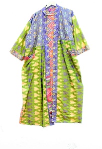 Vintage Patola Polyester Sari Kimono Longue Lune de Miel Robe Taille Unique Femme Kimono - Product Image 4