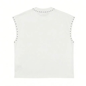 Débardeur graphique personnalisé avec strass, 100 % coton jersey, tissu doux, style vintage, sans manches, unisexe, confortable, vente en gros OEM - Product Image 4