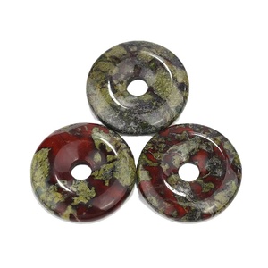 Mayorista dragón jaspe Donut collar de alta calidad cristal natural Reiki piedras preciosas cuentas redondas de cuarzo ágata curación donas - Product Image 1