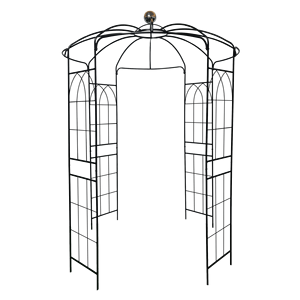 Arche de jardin en fer Dia81.3 X 114.2, pergola pavillon en forme de cage à oiseaux pour cérémonies de mariage en extérieur, observation des oiseaux, jardin en métal - Product Image 4