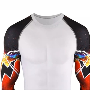 OEM Men's Breathable UPF50+ Quick Dry Polyester/Nylon Rash Guard for <b>Surfing</b> Diving with Custom Sublimation <b>Printing</b> Fortleo - Product Image 1