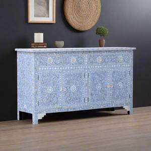 Commode en bois avec incrustations de os, finition haut de gamme, pour des idées de décoration intérieure sophistiquées - Product Image 1