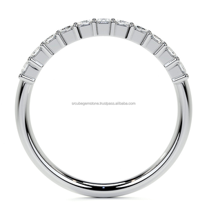 Joyería fina Plata de ley S925 VVS Lab Grown Emerald Cut Diamond Compromiso Boda Anillo Hip Hop Estilo Chapado en oro-Regalo - Product Image 5