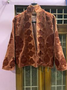 Blazer de terciopelo con cuello alto y manga larga, estampado de frutas en relieve, chaqueta de otoño para mujer, largo regular, forro de algodón, abrigo al por mayor - Product Image 2