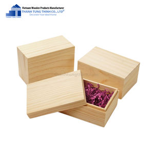 กล่องของขวัญไม้แบบกำหนดเอง ทำจากไม้ธรรมชาติ รูปทรงสี่เหลี่ยมผืนผ้า - Product Image 1