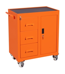 Chariot à outils robuste à 3 tiroirs avec étagère de rangement, surface de travail verrouillable SDAT, personnalisable OEM/OBM, capacité de charge de 200 kg, finition poudrée - Product Image 1
