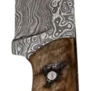 Couteau de chasse à lame fixe avec manche bicolore en bois foncé et résine bleue, couteau de survie pour le camping et la chasse en plein air, lame pleine longueur - Product Image 4