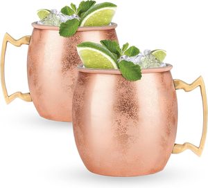 Tazas de Cobre Martillado Moscow Mule de 450 ml (18 oz) para Cócteles y Mocktails, Ideales para Regalos Corporativos y de Boda - Product Image 1