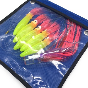 OEM Squids Sea Bird Teaser Sets, leurres <span class=keywords><strong>de</strong></span> pêche à la traîne, matériel <span class=keywords><strong>de</strong></span> pêche, pour thon et marlin, avec montage en chaîne Daisy, hameçon, jupe <span class=keywords><strong>de</strong></span> calmar et bulbe, fabrication - Product Image 1