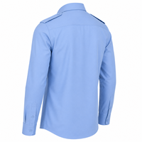 Chemise d'uniforme d'automne pour hommes en gros, confortable, de haute qualité, avec bretelles, double poche poitrine, formelle, style pilote, manches longues, pour le travail