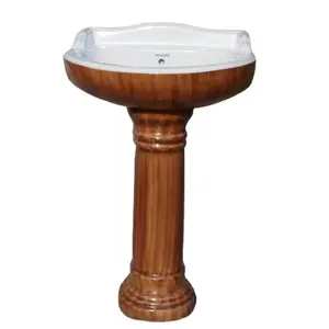 Modern Indian Wash Basin Pedestal Colorful Designer Art Lavabo Sink Stand Ceramic Bathroom Sanitary Ware Set Wall Mounted