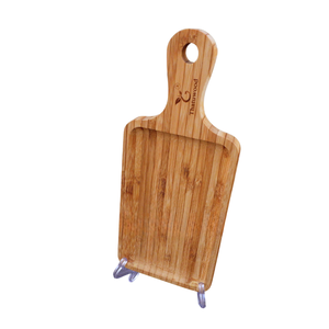 เขียงไม้ไผ่ Thatuwood พร้อมหูจับ เป็นมิตรกับสิ่งแวดล้อม ทนทาน ใช้สัมผัสกับอาหารได้ เหมาะสำหรับใช้ในบ้าน ลายไม้ขัดเงา - Product Image 1