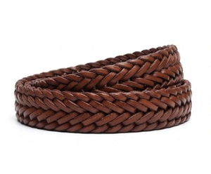 Cinturón Trenzado de Cuero Vacuno para Hombre, Estilo Casual Premium de M Ahmed Enterprises, Hebilla de Aleación de Zinc de Una Sola Pieza, Hecho a Mano OEM - Product Image 3