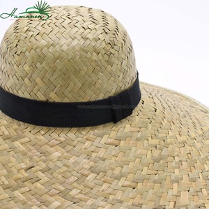 หมวกฟางเส้นปาล์มสีเหลืองใหม่ฤดูใบไม้ผลิ/ฤดูร้อนหมวกแจ๊สแบบลำลองระบายอากาศได้ดีอุปกรณ์เสริมเข็มขัดสำหรับตกปลาชายหาดท่องเที่ยว - Product Image 2