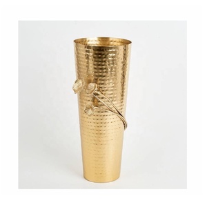High Quality Gold Aluminium Textured <b>Vase</b> Modern Metal Flower <b>Vase</b> Table Top Decorative Flower <b>Vase</b> in Wholesale Price - Product Image 6