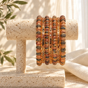 Conjunto de Brazaletes Texturizados Multitono para Mujer, en Oro, Oro Rosa y Negro, Joyería Tradicional de Imitación, Venta al Por Mayor - Product Image 1