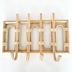 Eco friendly rattan wall <b>hanging</b> <b>hooks</b> various design clothes <b>hook</b> from top rated producer - Product Image 5