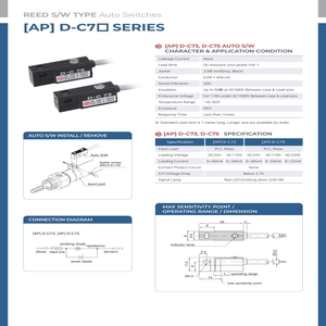 Interruptor Magnético Automático Sin Contacto Tipo Delgado D-C73 D-C75 de Saewon, Fabricante Coreano, para Cilindro Neumático, Tipo Reed SW de Alta Sensibilidad - Product Image 6