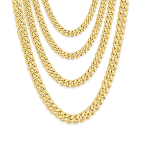 18K Gold Plated Figaro Chain Necklace With Emerald Cut Green Stone Bezel Set Unisex Hiphop Jewelry Gift - Product Image 2