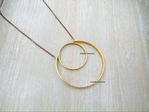 Collar de Latón con Doble Anillo Personalizado, Novedad 2025, para Mujer, de Alta Calidad, Pulido, Estilo Moderno, Cadena de Eslabones, Joyería con Dije a la Moda - Product Image 3