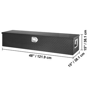 Heavy-Duty Aluminum Truck Bed Tool Box with Diamond <b>Plate</b> <b>Side</b> Handle Lock Keys Storage Chest Box with Organizational Features - Product Image 5