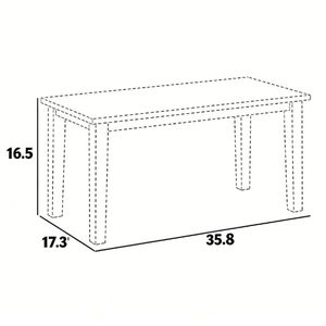 Tavolo da Pranzo Rettangolare Grigio per Esterni, Giardino e Terrazza (Solo Tavolo) - Product Image 6