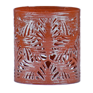 Porte-bougie votif en métal argenté fait à la main, style Ambience Lifestyle, imprimé en typographie, revêtement en poudre, décoration de Noël pour la maison - Product Image 1