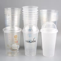 Groothandel op maat gemaakte PP PET biologisch afbreekbare koude transparante plastic ijsbekers 200ml (7oz) gerecycleerde plastic PP deksels aangepaste logo fruit
