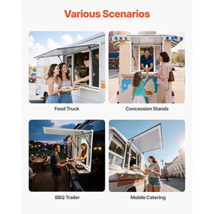 Aluminum Alloy 36x36 in Concession <b>Window</b> for Food Trucks 85 Degrees Stand Serving <b>Window</b> with 4 Sliding <b>Panels</b> - Product Image 6